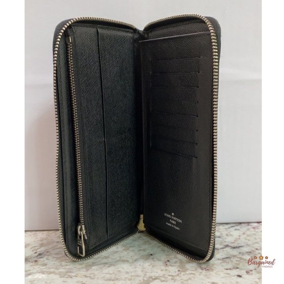 Authentic Louis Vuitton Damier Graphite Canvas Zip-Around Vertical Wallet CA4115 - Picture 7 of 12